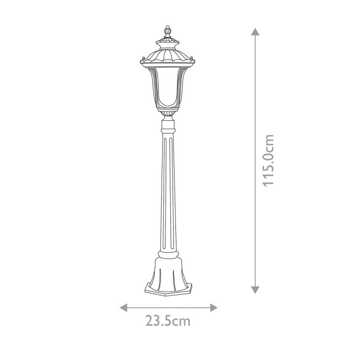 Cleveland 1 Light Small Pillar Lantern - Comet Lighting