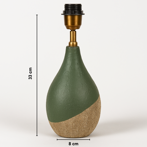 AARTIN IRIS TABLE LAMP IN GREEN & BEIGE TEXTURED CERAMIC (BASE ONLY)