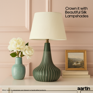 AARTIN ROSIE TABLE LAMP IN OLIVE GREEN UNGLAZED CERAMIC (BASE ONLY)