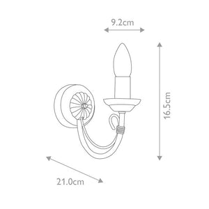 Chartwell 1 Light Wall Light - Comet Lighting