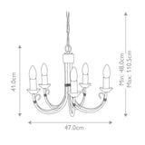 Chartwell 5 Light Chandelier - Comet Lighting
