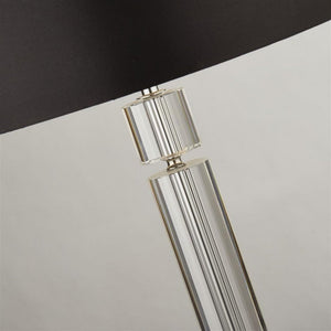 Plaford Table Lamp Chrome/Glass w/ Black Shade Silver Inner - Comet Lighting