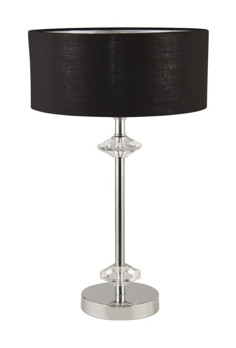 Marldon 1Lt Table Lamp Chrome w/ Black Shade/Silver Inner