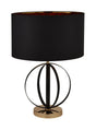 Tableau Table Lamp Black/Gold w/ Black Shade