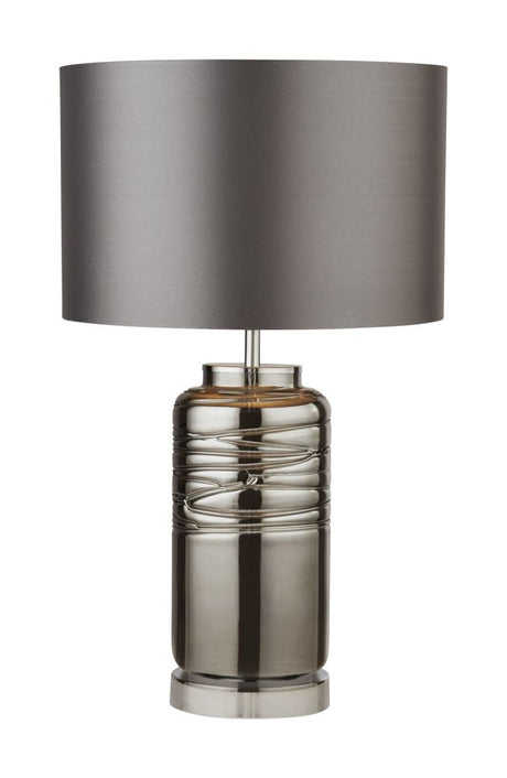 Tableau Table Lamp Smoked Glass w/ Grey Shade