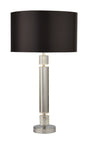 Plaford Table Lamp Chrome/Glass w/  Black Shade Silver Inner