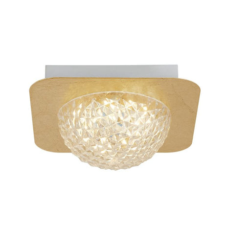Pomeroy 1Lt Square LED Ceiling Light - Gold Leaf