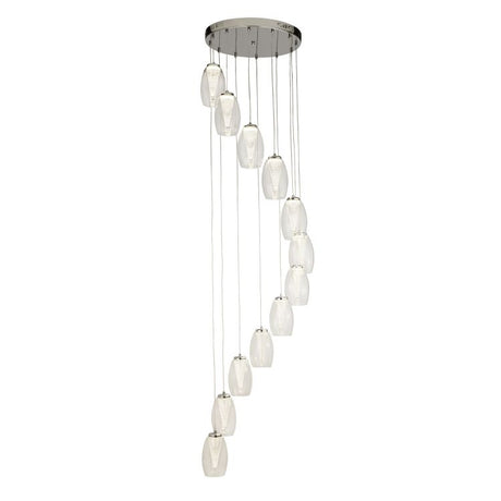 Dulverton 12Lt LED Multi-Drop Pendant Ceiling Light With Clear Glass