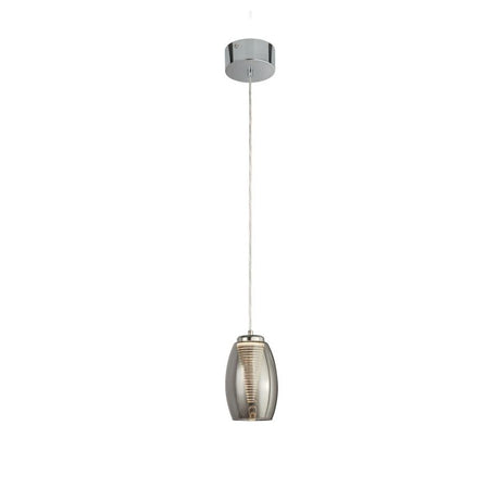 Dulverton 1Lt LED Pendant Ceiling Light With Smoked Glass