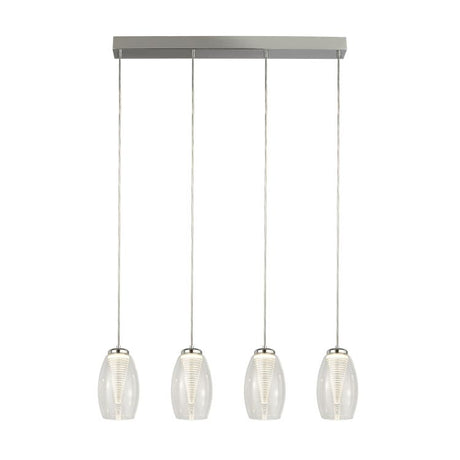 Dulverton 4Lt LED Bar Pendant With Clear Glass