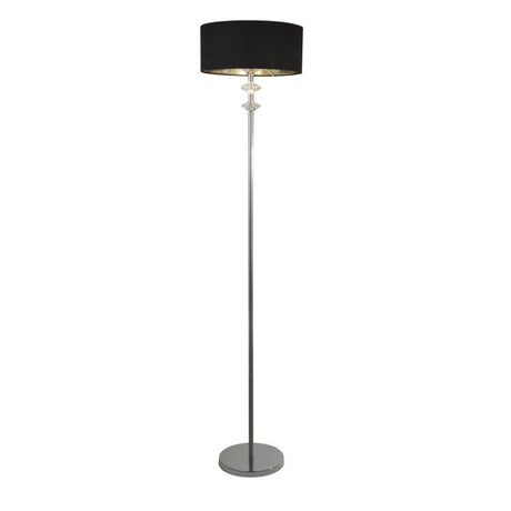 Marldon 1Lt Floor Lamp Chrome w/ Black Shade
