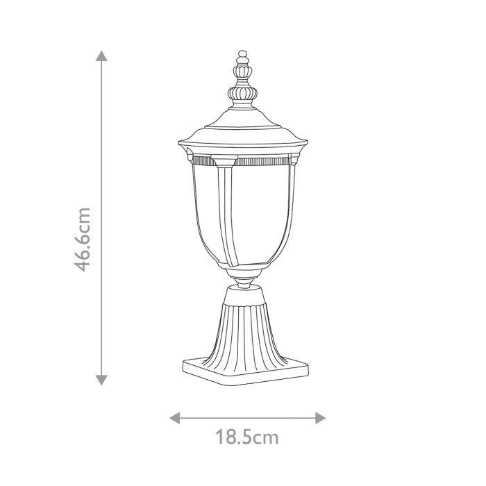 Cleveland 1 Light Small Pedestal Lantern - Comet Lighting