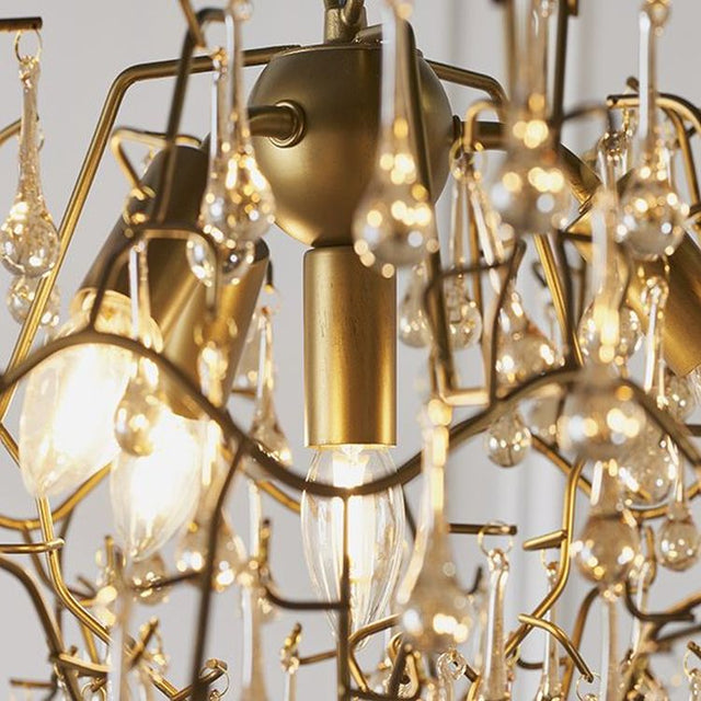 Spey 4Lt Pendant Ceiling Light Aged Gold Paint & Champagne Lustre Glass