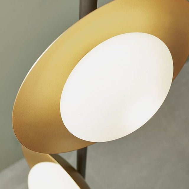 Aire 3Lt Floor Lamp Gold & Dark Bronze Finish With Opal Glass