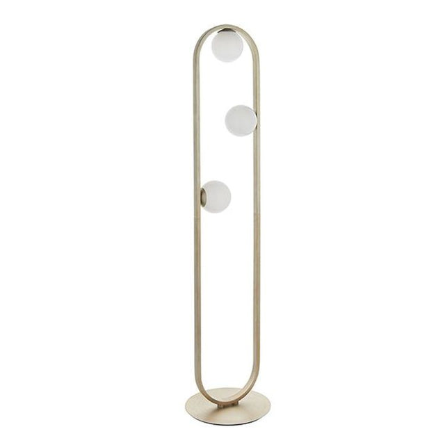 Exe 3Lt Floor Lamp Brushed Silver Finish & Gloss Opal Glass
