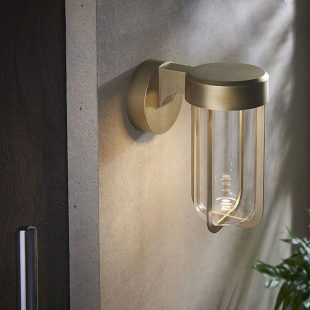 Taw LED Wall Light Brushed Gold Finish & Clear Glass