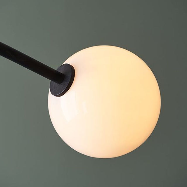 Culm 4Lt Semi-flush Ceiling Light Textured Matt Black & Gloss Opal Glass