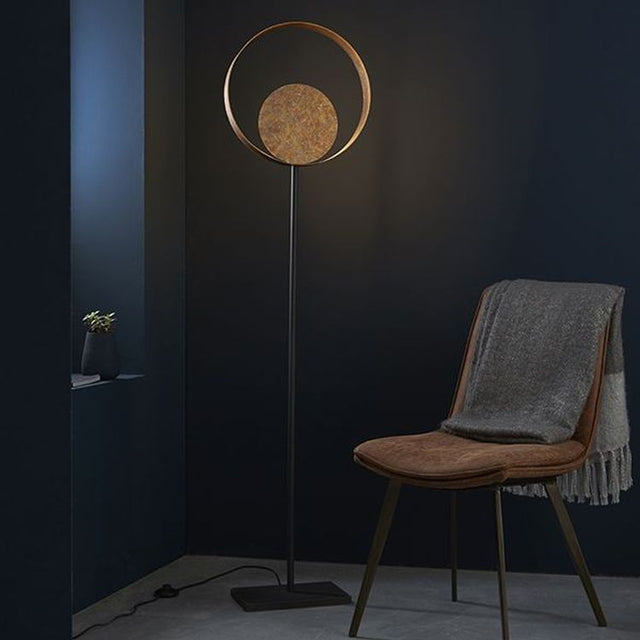 Tiber Floor Lamp Gold Patina Finish & Dark Bronze Paint