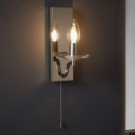 Tay Wall Light Polished Nickel Plate & Clear Crystal