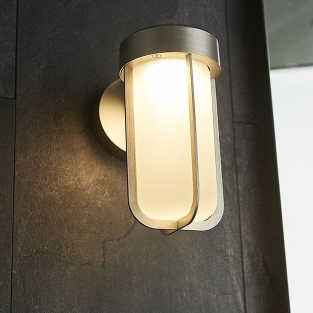 Taw LED Wall Light Brushed Silver Finish & Frosted Glass