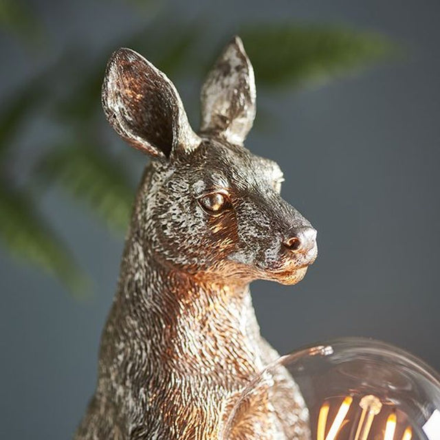 Lune Kangaroo Table Lamp Vintage Silver Paint & Chrome Plate