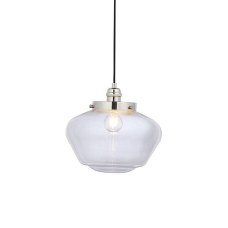 Ohio Pendant Ceiling Light Polished Nickel w/ Clear Glass