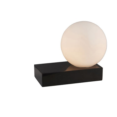 Ashburton Table Lamp Marble Base Black w/ Opal Shade