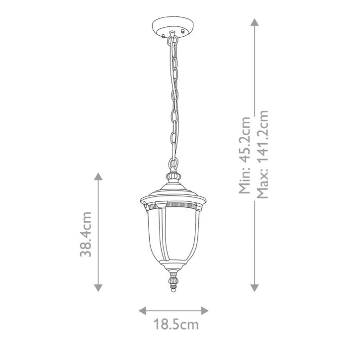 Cleveland 1 Light Small Chain Lantern - Comet Lighting