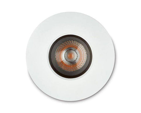 1901 Downlight, White Bezel/Trim, Black Baffle, Round, Fixed, 2700K, Wide Beam, Mains Dimming - Comet Lighting