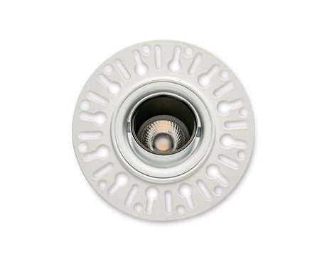 1901 Downlight, White Bezel/Trim, Black Baffle, Single Trimless, Adjustable, 2700K, Medium Beam, DALI Dimming - Comet Lighting