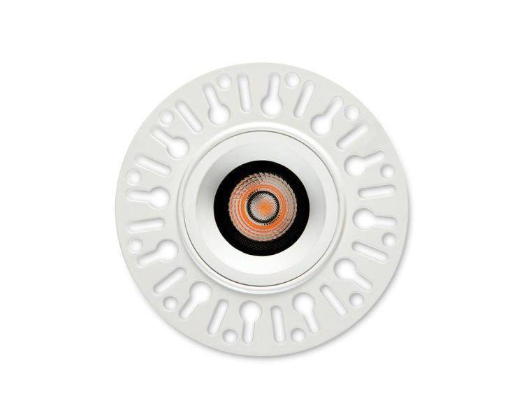 1901 Downlight, White Bezel/Trim, Black Baffle, Single Trimless, Fixed, 3000K, Wide Beam, Mains Dimming - Comet Lighting