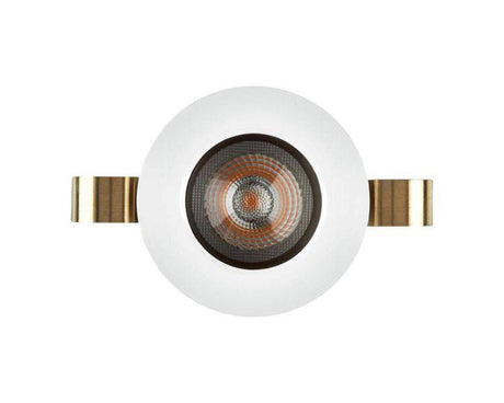 1901 Downlight, White Bezel/Trim, Black Baffle, Slim Round, Fixed, 2700K, Medium Beam, Mains Dimming - Comet Lighting