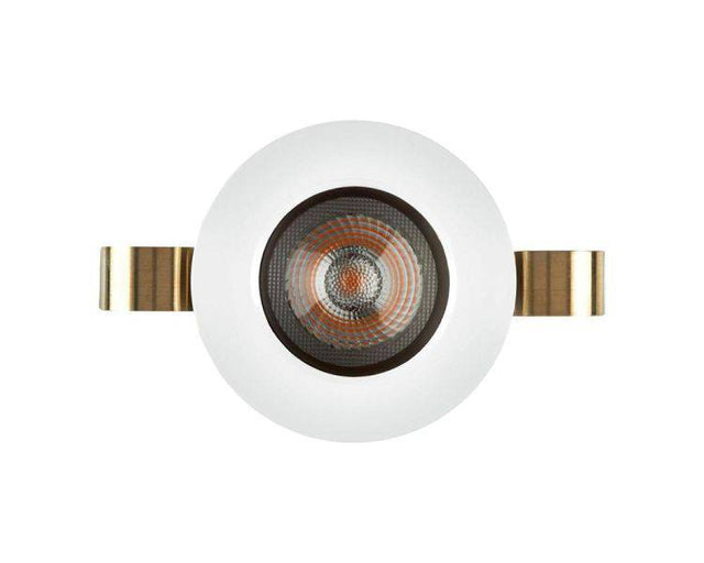 1901 Downlight, White Bezel/Trim, Black Baffle, Slim Round, Fixed, 2700K, Medium Beam, Mains Dimming - IP65. - Comet Lighting