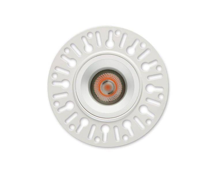 1901 Downlight, White Bezel/Trim, White Baffle, Single Trimless, Fixed, 3000K, Medium Beam, Mains Dimming - Comet Lighting