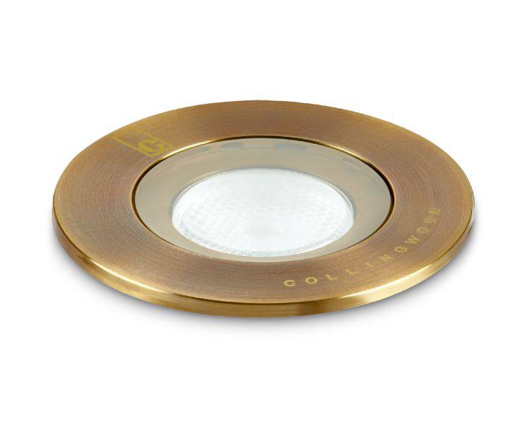 GL016 Ground Light Antique Brass, 2700K - Comet Lighting