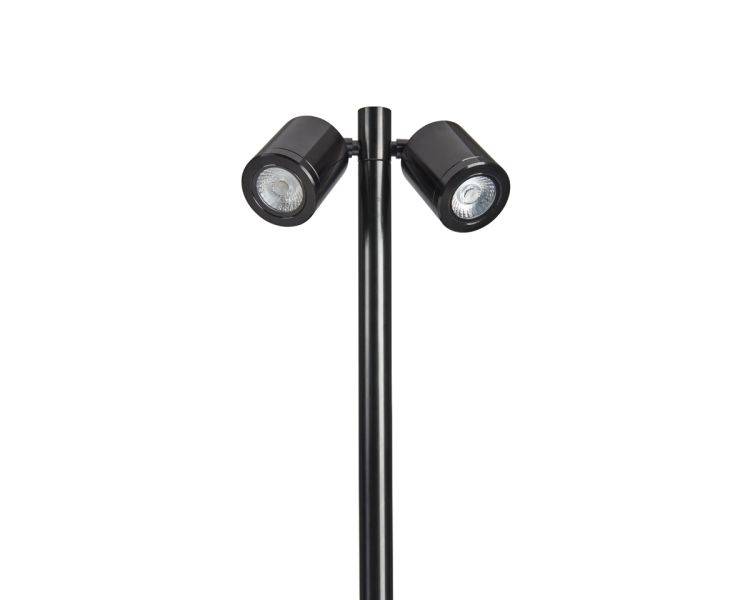 SL230 Twin spike pole, black, wide beam, mains voltage, 3000K - Comet Lighting