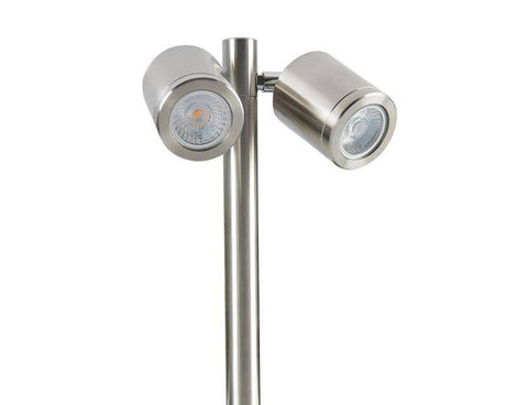 SL230 Twin spike pole, stainless steel, wide beam, mains voltage, 2700K - Comet Lighting