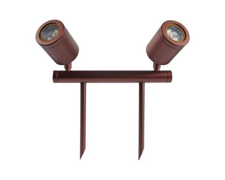 SL240 Twin spike bar, bronze, wide beam, low voltage, 3000K - Comet Lighting