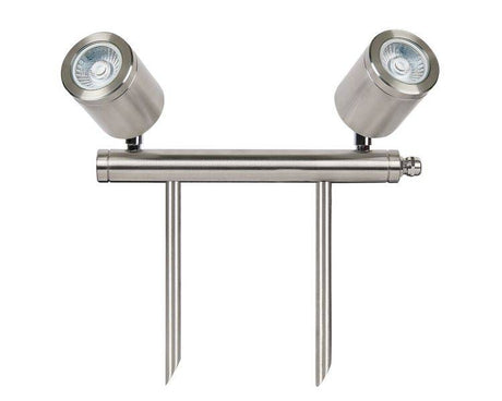 SL240 Twin spike bar, stainless steel, wide beam, mains voltage, 2700K - Comet Lighting