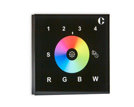 Wall Mounted RGBW Remote Control Black - Comet Lighting