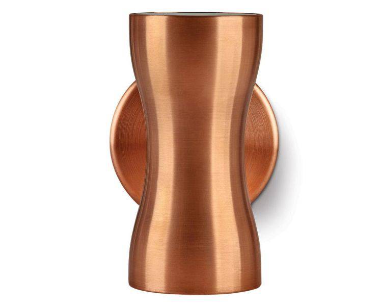 WL070 wall light, solid copper, narrow beam, mains voltage, 2700K - Comet Lighting