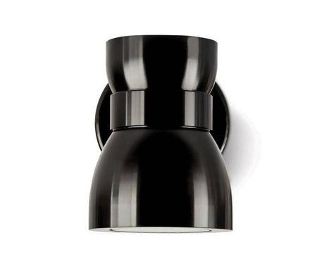 WL075 wall light, anodised aluminium, black, narrow beam, mains voltage, 2700K - Comet Lighting