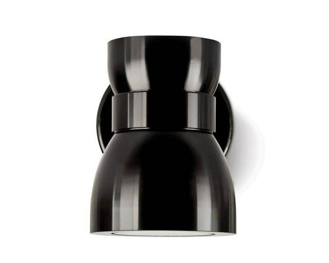 WL075 wall light, anodised aluminium, black, narrow beam, mains voltage, 3000K - Comet Lighting