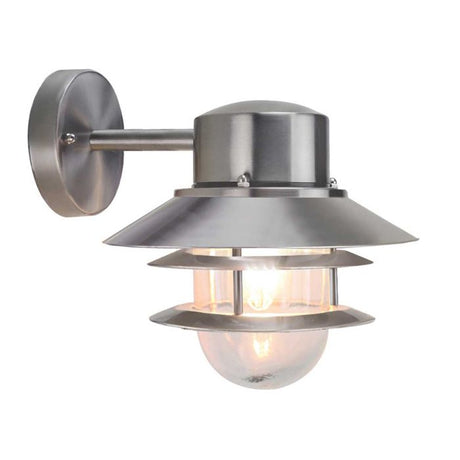 Copenhagen 1 Light Wall Lantern - Brushed Stainless Steel - Comet Lighting