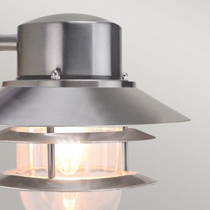 Copenhagen 1 Light Wall Lantern - Brushed Stainless Steel - Comet Lighting