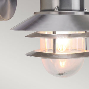Copenhagen 1 Light Wall Lantern - Brushed Stainless Steel - Comet Lighting