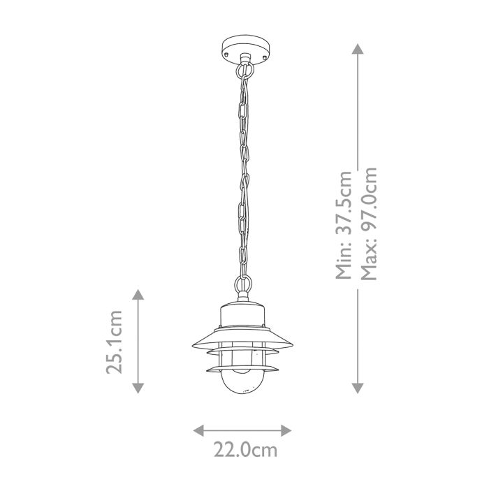 Copenhagen 1 Light Chain Lantern - Silver - Comet Lighting