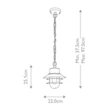 Copenhagen 1 Light Chain Lantern - Silver - Comet Lighting