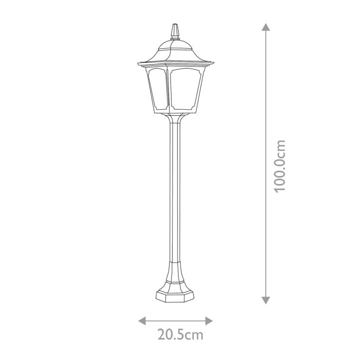 Chapel Outdoor Pillar Lantern Black - Comet Lighting