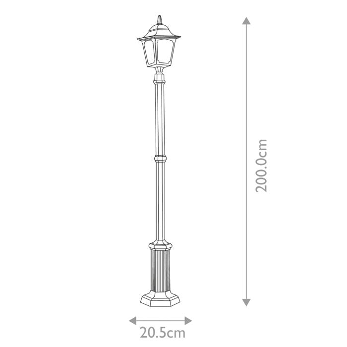 Chapel Outdoor Lamp Post Black